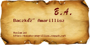 Baczkó Amarillisz névjegykártya